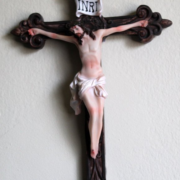 Jesus Christ 15" Wall Mounted INRI Jesus Christ Crucifix Catholic Cross - Picture 6 of 6